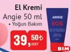 ANGİE EL KREMİ YOĞUN BAKIM 50 ML ANGİE EL KREMİ YOĞUN BAKIM 50 ML